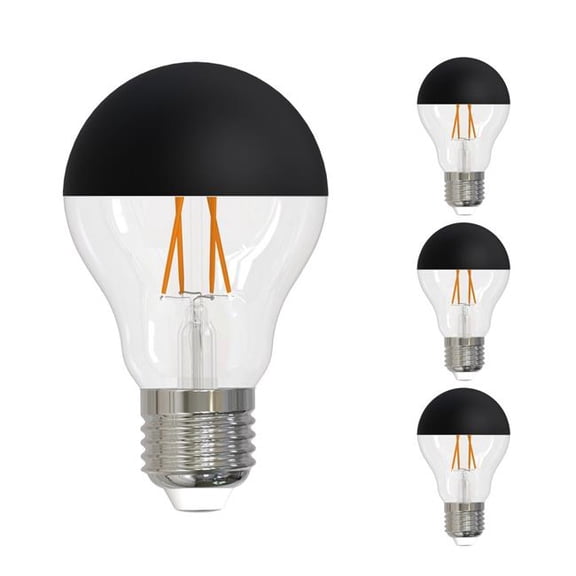 Bulbrite 862061 5W Dimmable A19 Shape 2700K Filament LED Bulb, Half Black - Pack of 4