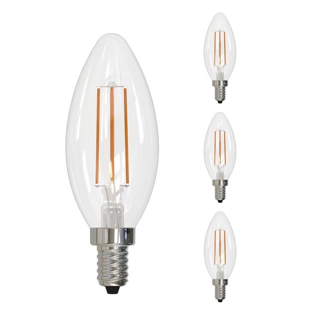Bulbrite 862307 5W Dimmable B11 Shape 4000K Filament Candelabra E12 Base LED Bulb, Clear - Pack of 4