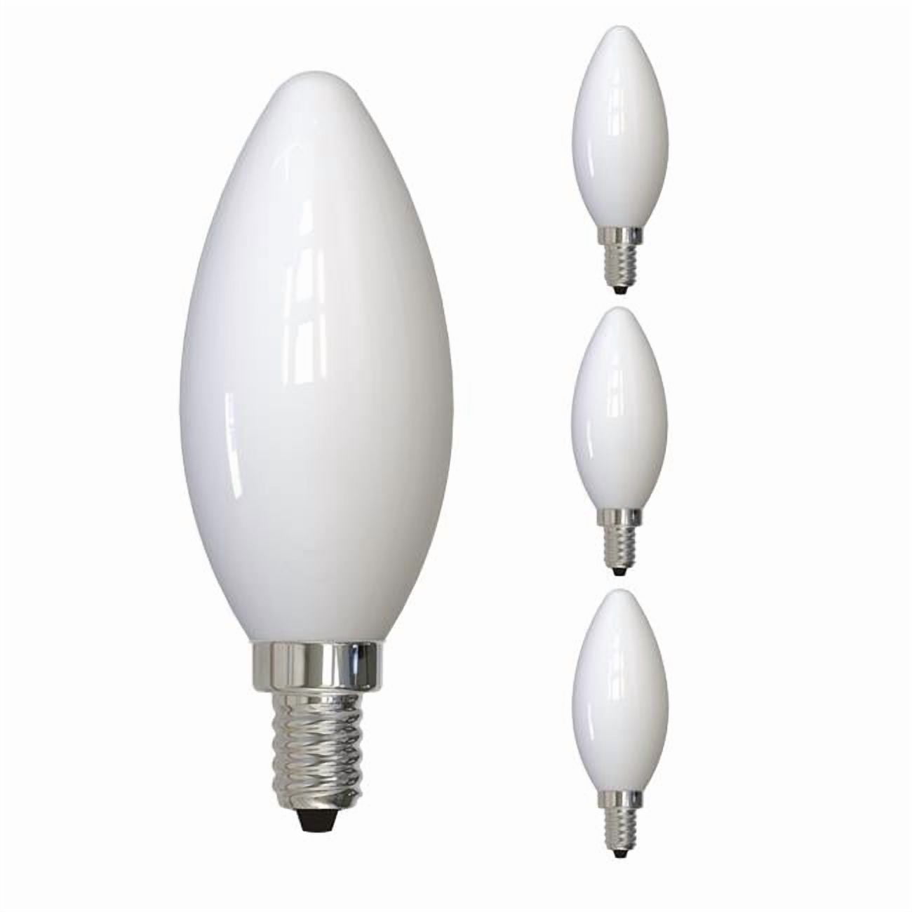 Bulbrite 862310 5W Dimmable B11 Shape 4000K Milky Filament Candelabra E12 Base LED Bulb - Pack of 4