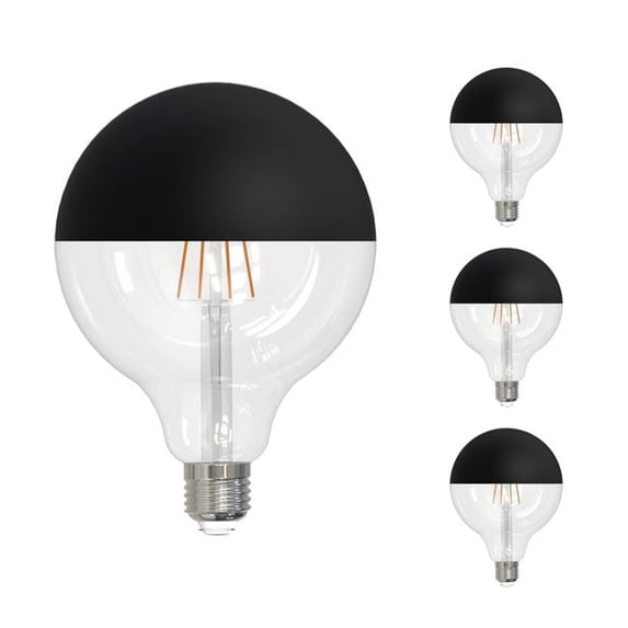 Bulbrite 862064 6W Dimmable G25 Base 2700K Filament LED Bulb, Half Black - Pack of 2