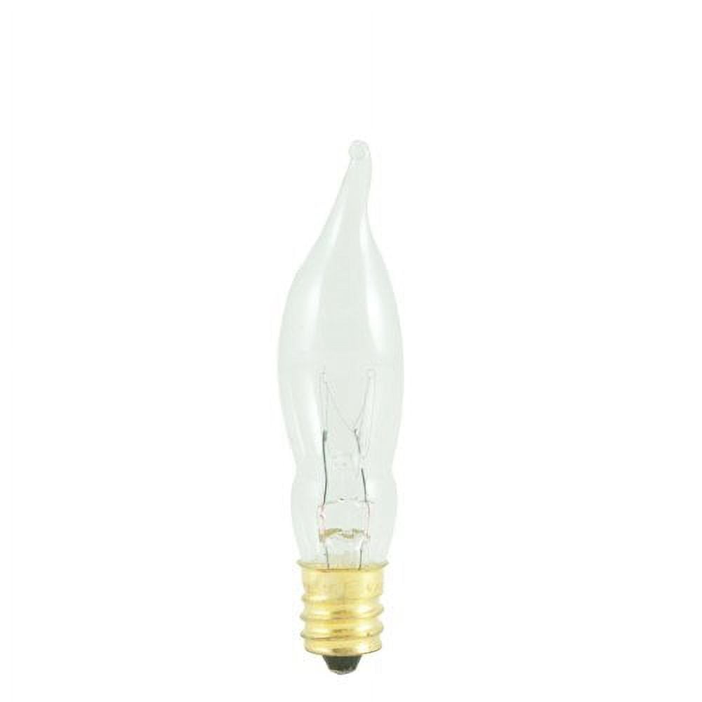 Bulbrite 7.5CFC/15/3 7.5-Watt Incandescent Flame Tip CA5 Chandelier Bulb, Candelabra Base, Clear [Pack of 24]