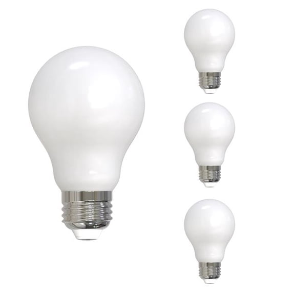 Bulbrite 862304 7W Dimmable A19 Shape 4000K Milky Filament Medium E26 Base LED Bulb - Pack of 4