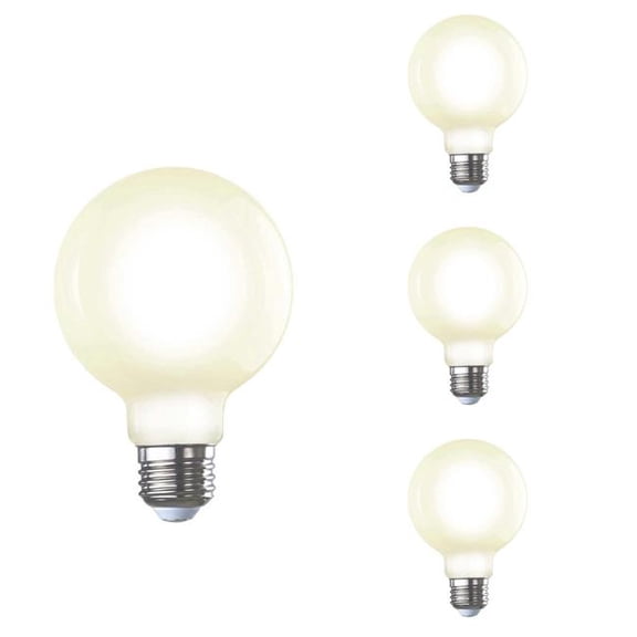 Bulbrite 862893 7W Dimmable G25 Shape 2700K Milky Filament E26 Base LED Bulb - Pack of 4