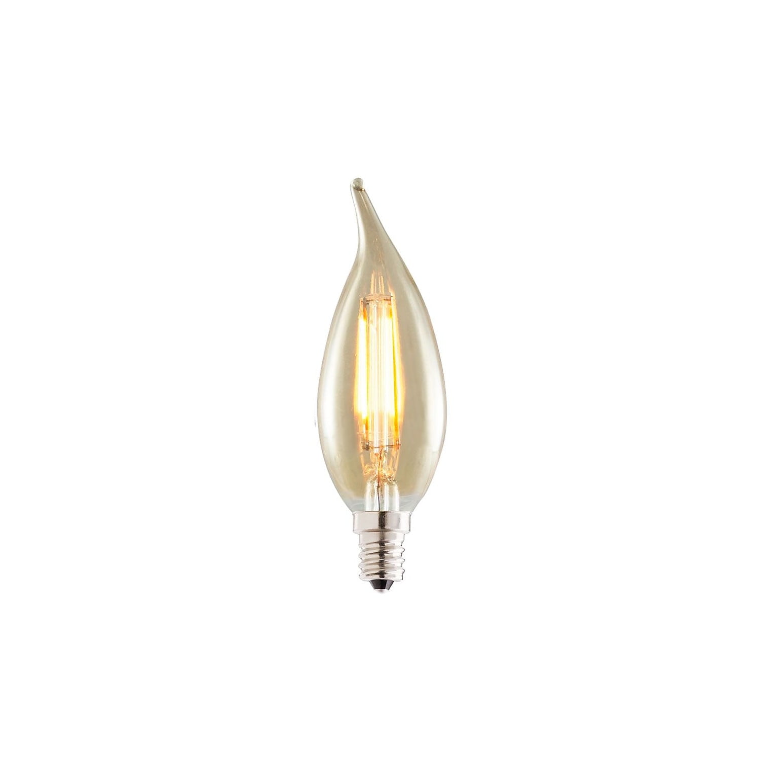 Amber Dimmable LED Filament CA10 Edison Bulbs, Pack of 4