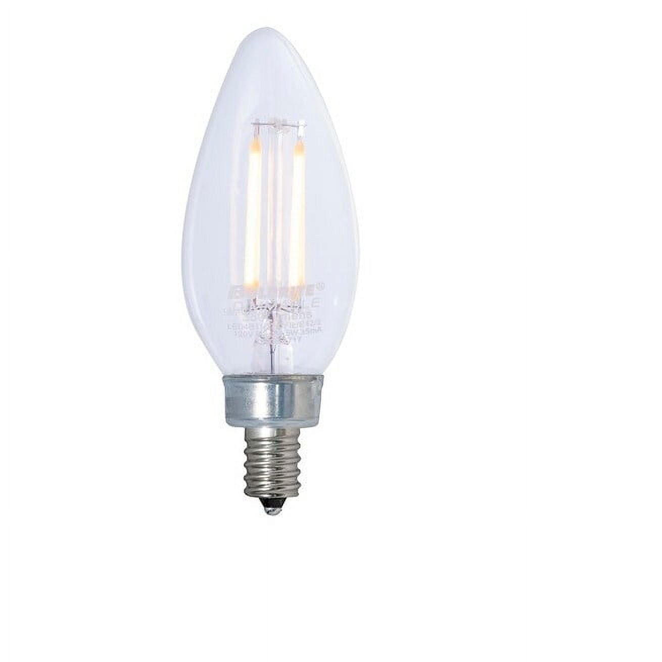 Bulbrite Pack of (4) 2.5 Watt Dimmable Clear B11 LED Light Bulbs with Candelabra (E12) Base  2700K Warm White Light  250 Lumens