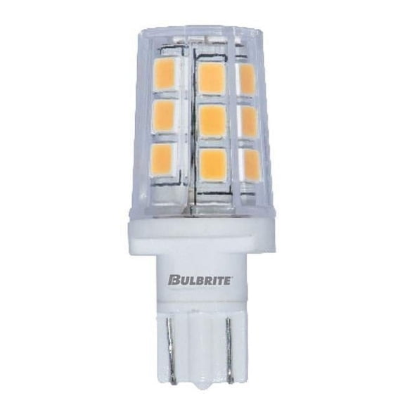 Bulbrite Pack of (2) 2.5 Watt 12V Clear T3 LED Mini Light Bulbs with Wedge Base 3000K Soft White Light 230 Lumens