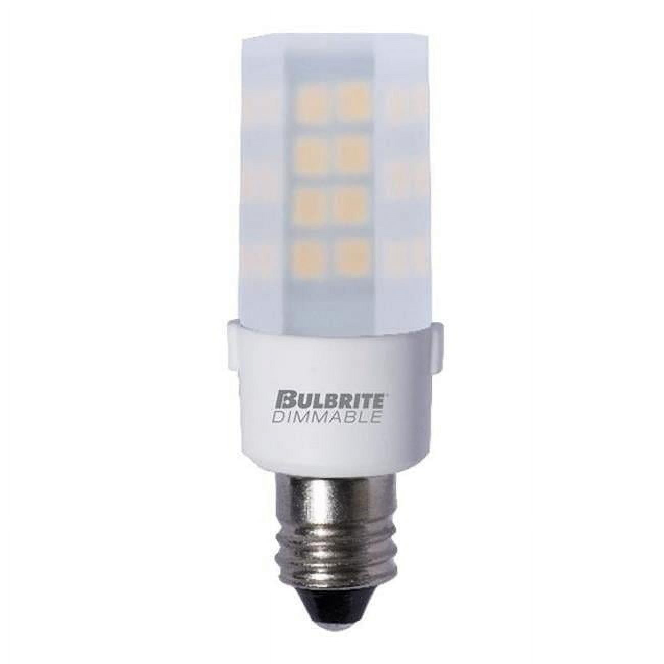 Bulbrite 861520 4.5 watt 120V Dimmable Frost T4 LED Mini Light Bulbs with Candelabra E12 Base, 3000K Soft White Light, 340 Lumens - Pack of 2