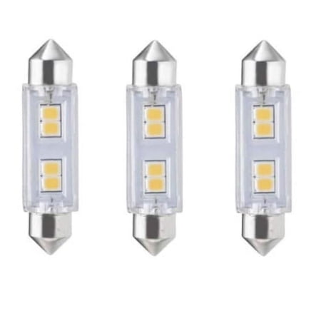 Bulbrite 861532 0.8W Low Voltage Non-Dimmable Soft White Festoon Base T3 Mini LED Light Bulb, Pack of 3