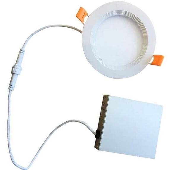 Bulbrite Pack of (2) 9 Watt 4'' Round Integrated LED Recessed Downlight with Metal JBOX and Baffle 3000K Soft White Light 650 Lumens