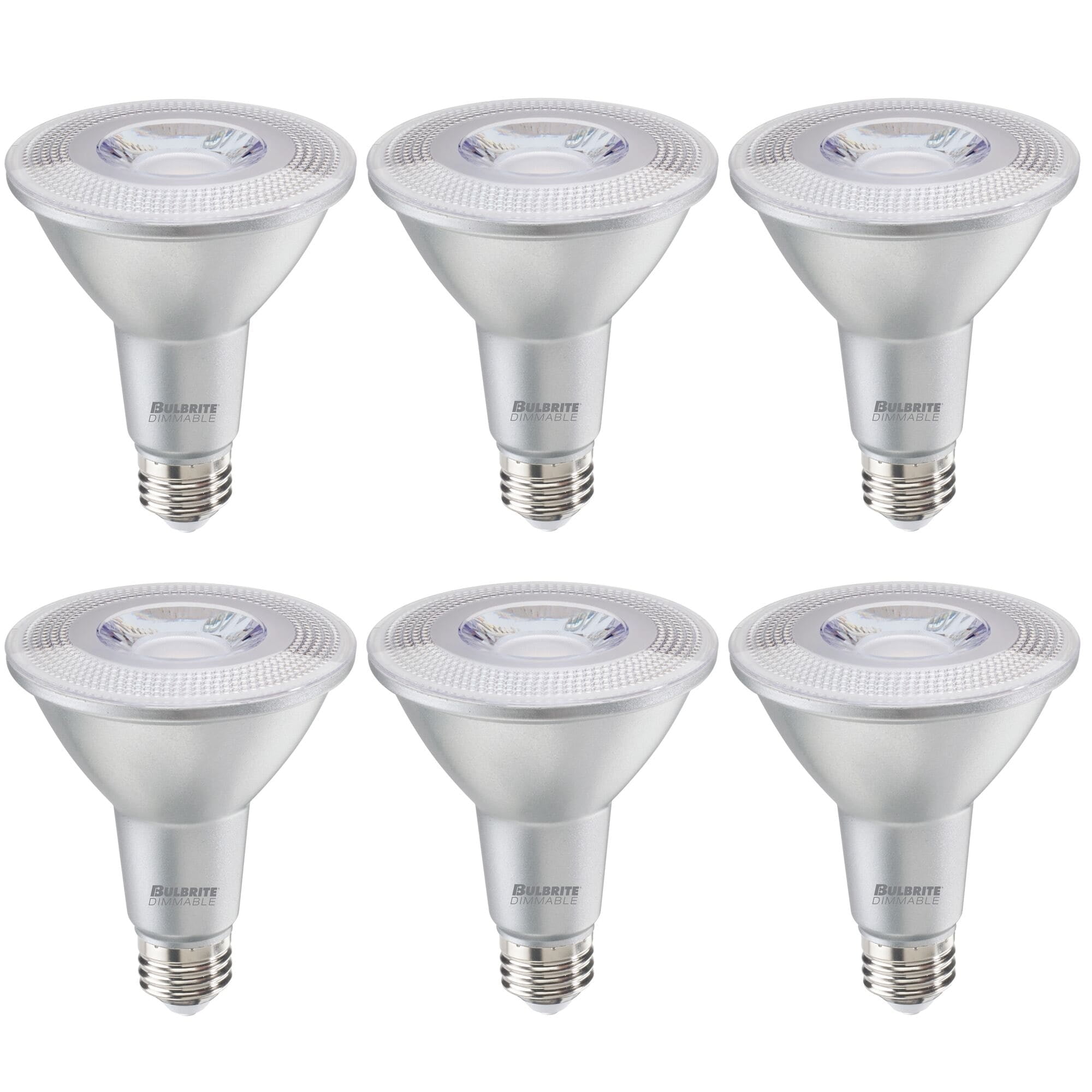 Bulbrite Pack of (6) 10 Watt Dimmable Narrow Flood PAR30LN Medium (E26) LED Bulb - 800 Lumens  3000K  and 80 CRI