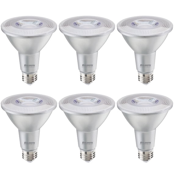 Bulbrite Pack of (6) 10 Watt Dimmable Flood PAR30LN Medium (E26) LED Bulb - 800 Lumens 3000K and 80 CRI