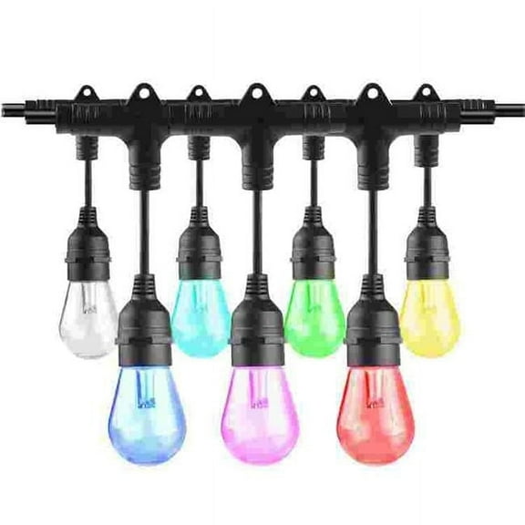 Bulbrite 862824 36 ft. Solana Smart String Light Kit with Shatter Resistant RGB Color Changing LED Light Bulbs