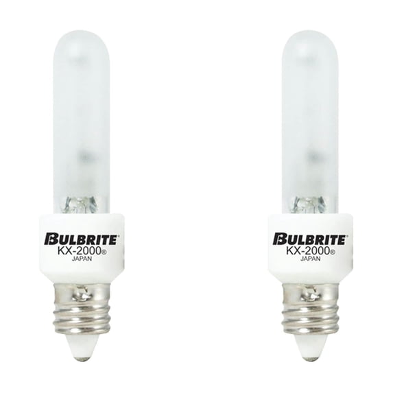 Bulbrite KX2000 Pack of (2) 60 Watt Dimmable Frost T3 Xenon Light Bulbs with Mini-Candelabra (E11) Base, 2700K Warm White Light