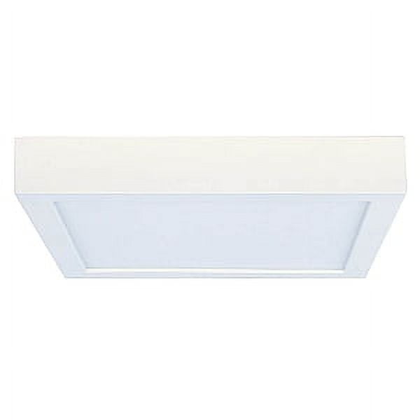 Sleek Square LED Flush Mount Ceiling Light, 5.5in, Silver and White