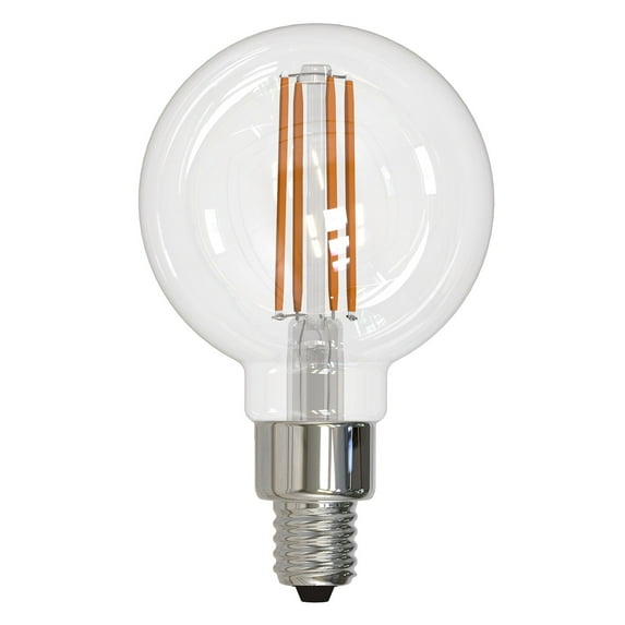 Bulbrite Multi Pack Dimmable G16 Candelabra (E12) LED Bulb Clear Filament Pack of (3) 4.5 Watt