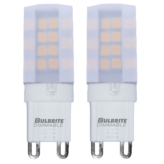 Bulbrite Pack of (2) 4.5 Watt Dimmable Frost Mini T4 Bi-Pin (G9) LED Bulb - 340 Lumens, 2700K, and 80 CRI
