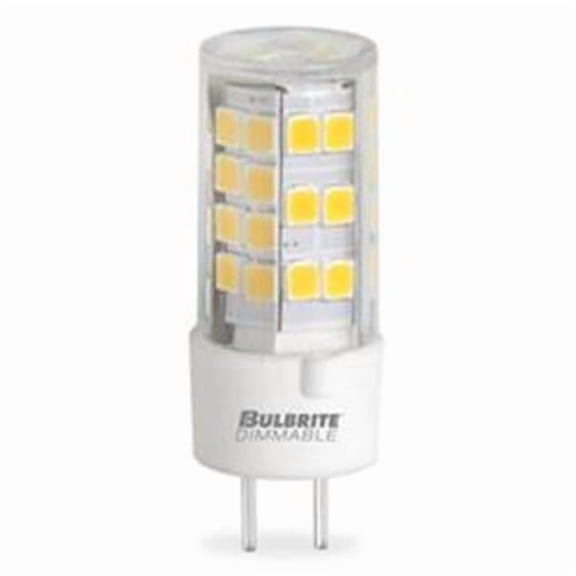 Bulbrite Pack of (2) 5 Watt 12V Clear T7 LED Mini Light Bulbs with Bi-Pin (GY6.35) Base 3000K Soft White Light 550 Lumens
