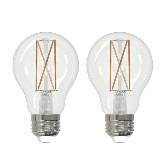 Bulbrite Pack of (2) 5 Watt Dimmable Clear Filament A19 Medium (E26) LED Bulb - 450 Lumens, 2700K, and 90 CRI