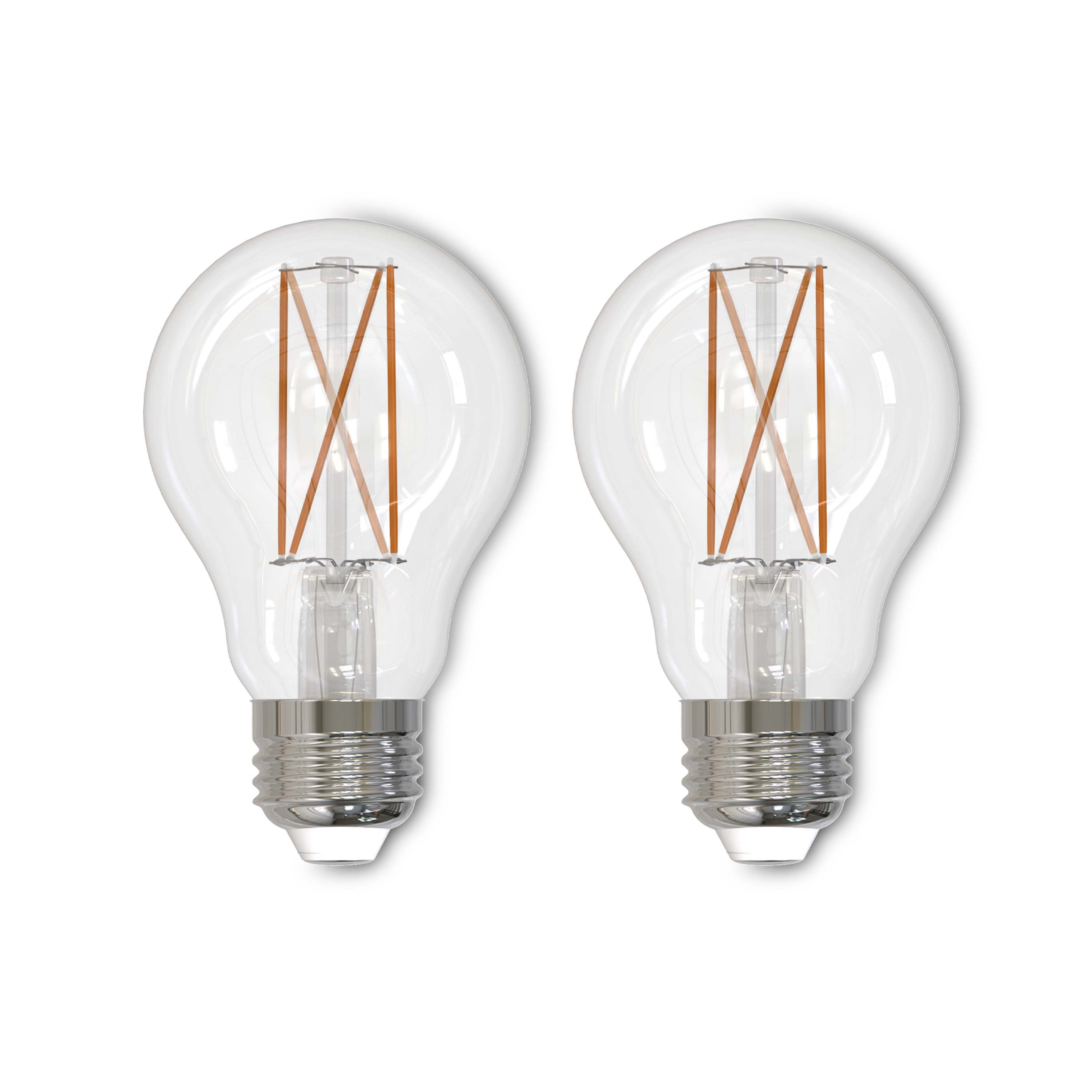 Clear 8.5 Watt Dimmable LED Filament Light Bulbs, Pack of 2