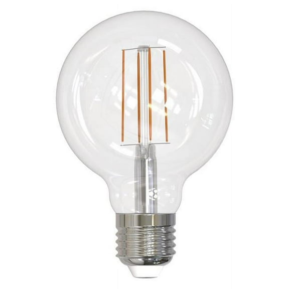 Bulbrite Pack of (2) 8.5 Watt Dimmable Clear Filament G25 Medium (E26) LED Light Bulb - 800 Lumens, 3000K, and 90 CRI