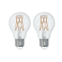 Bulbrite Pack of (2) 9 Watt Dimmable Clear Filament A19 Medium (E26) LED Light Bulb - 1100 Lumens, 3000K, and 90 CRI