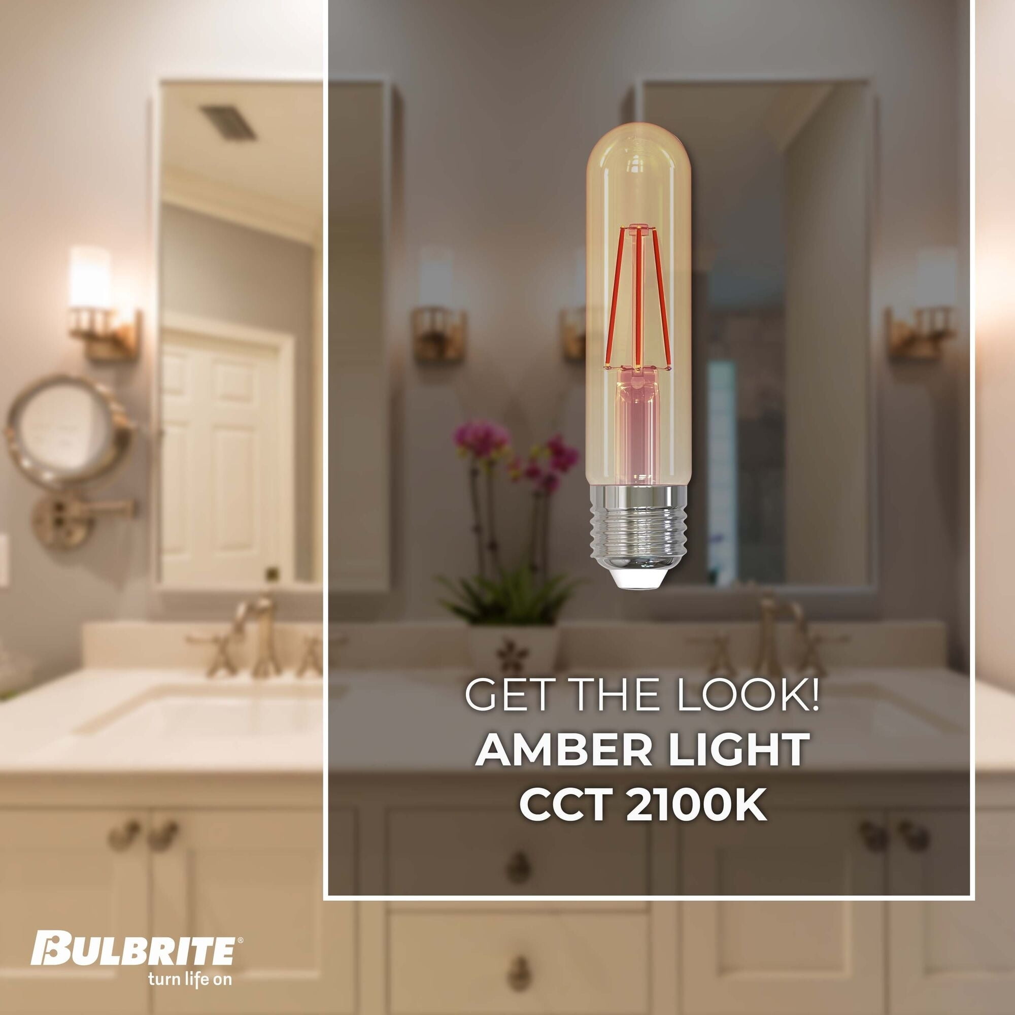 Bulbrite 861359 Pack Of (2) 3 Watt Vintage Edison Dimmable T9 Medium (E26) Led Bulbs -