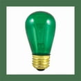 thumbnail image 1 of Bulbrite  Pack of (25) 11 Watt Dimmable S14 Incandescent Light Bulbs with Medium (E26) Base, Transparent Green, 1 of 2