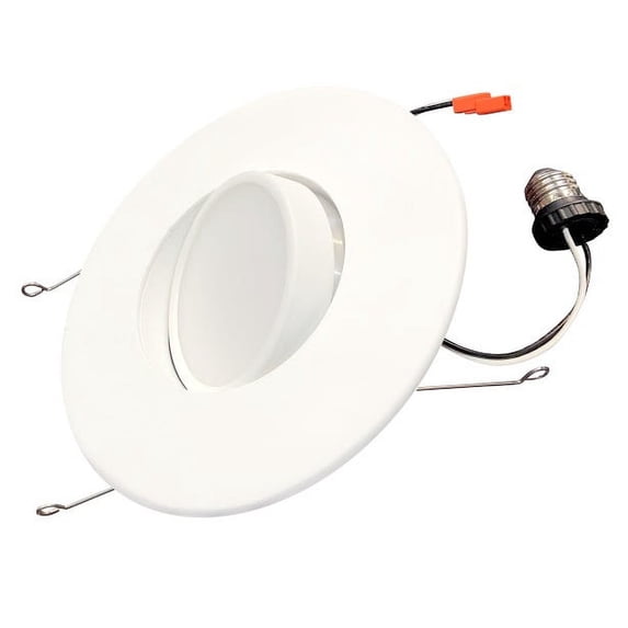 Bulbrite Pack of (4) 5/6" Integrated LED Recessed Adjustable Retrofit Light Kit with Gimbal, 65-Watt Equivalent, 2700K