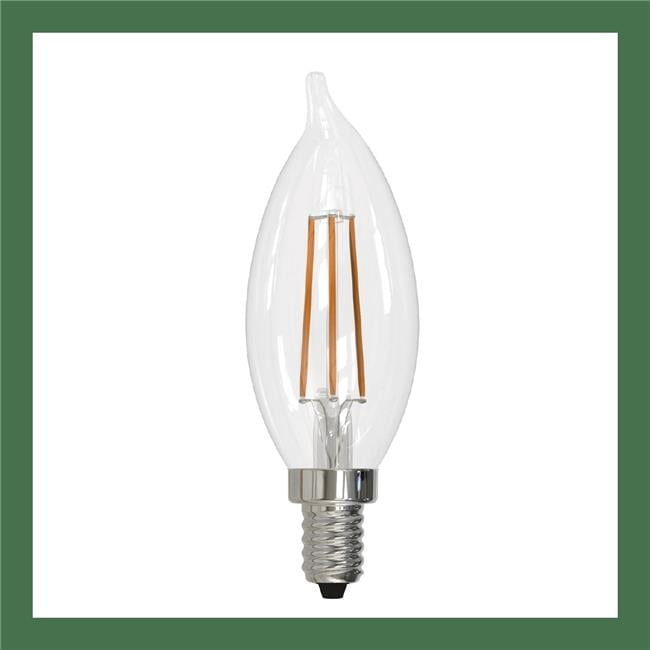 Bulbrite Pack of (4) 5 Watt Dimmable Clear CA10 LED Light Bulbs with Candelabra (E12) Base, 3000K Soft White Light, 500 Lumens
