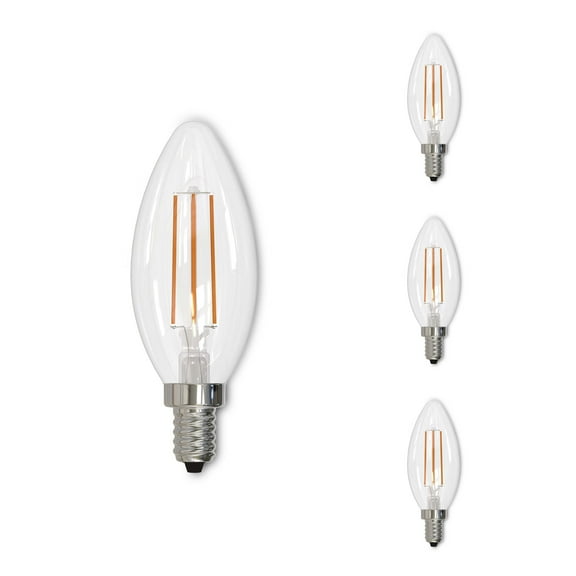 Bulbrite Pack of (4) 5W LED B11 3000K Filament Bulb (Clear Finish)