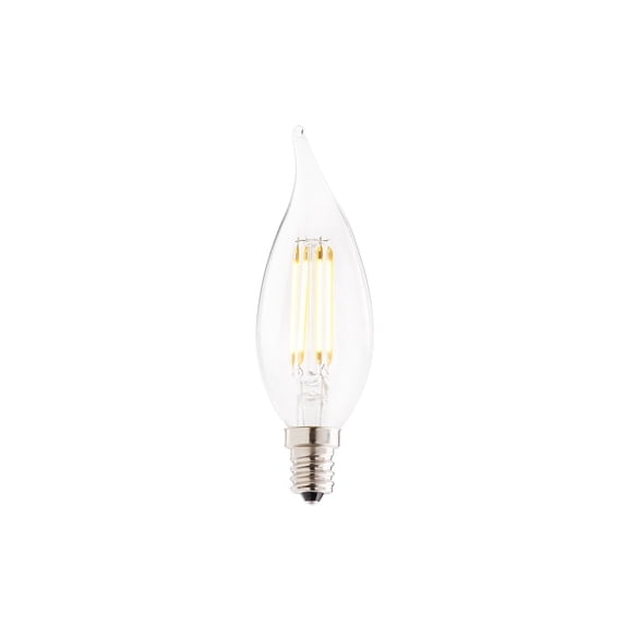 Bulbrite Pack of (4) Dimmable CA10 Candelabra (E12) LED Bulb Clear Filament