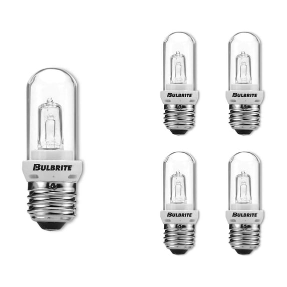 Bulbrite Pack of (5) Dimmable Clear T8 Medium (E26) Halogen Mini Clear 100 Watt