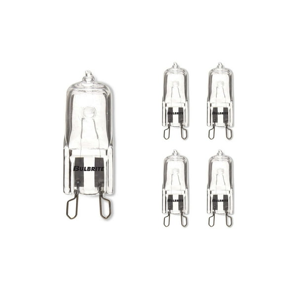 Bulbrite Pack of (5) Dimmable T4 Bi-Pin (G9) Halogen Mini Clear 75 Watt