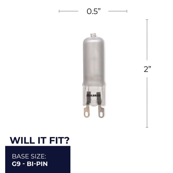 Bulbrite Pack of (5) Dimmable T4 Bi-Pin (G9) Halogen Mini Frost 60 Watt