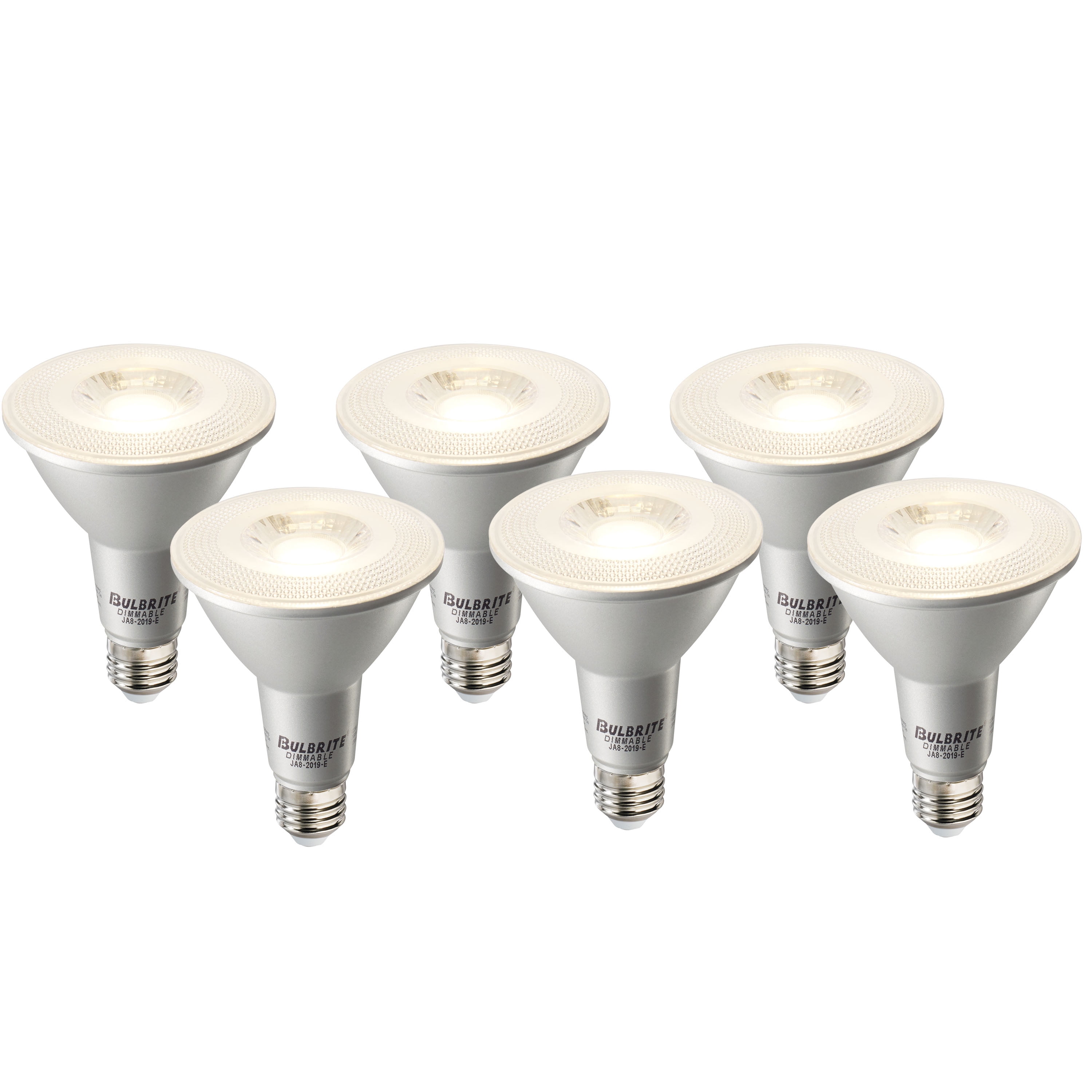 Bulbrite Pack of (6) 10 Watt Dimmable Flood PAR30LN Medium (E26) LED Bulb - 800 Lumens, 2700K, and 90 CRI