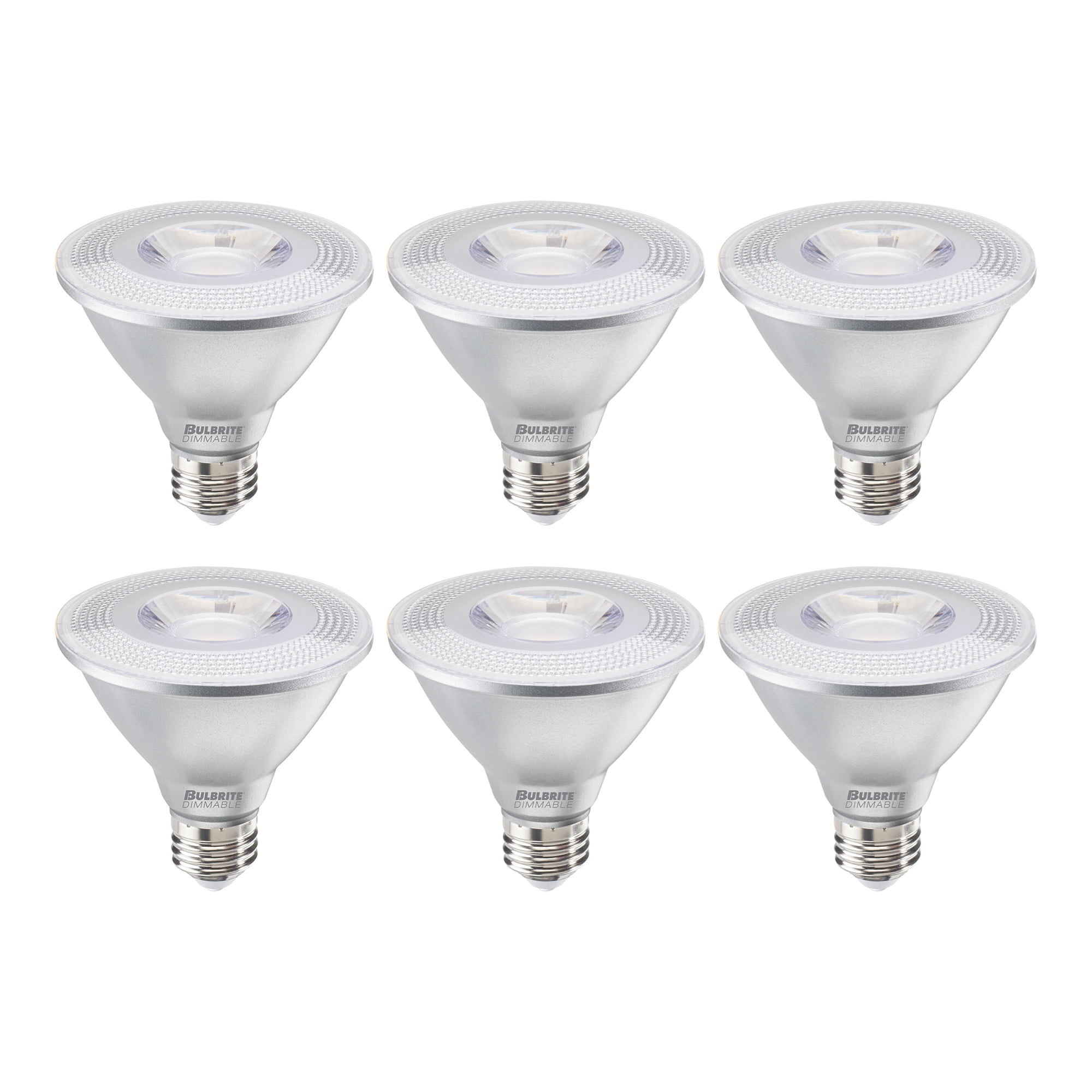 Bulbrite Pack of (6) 10 Watt Dimmable Flood PAR30SN Medium (E26) LED Bulb - 800 Lumens, 2700K, and 90 CRI