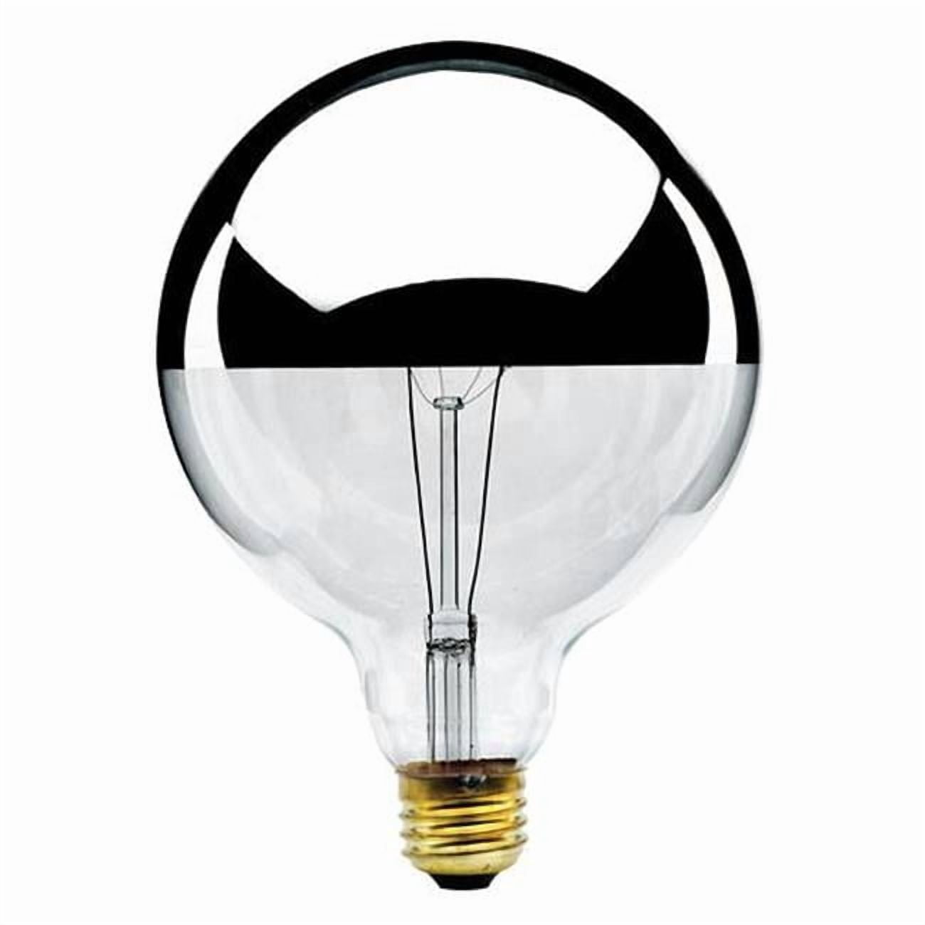 Bulbrite Pack of (6) 60 Watt Dimmable Half Chrome G40 Incandescent Light Bulbs with Medium (E26) Base, 2700K Warm White Light