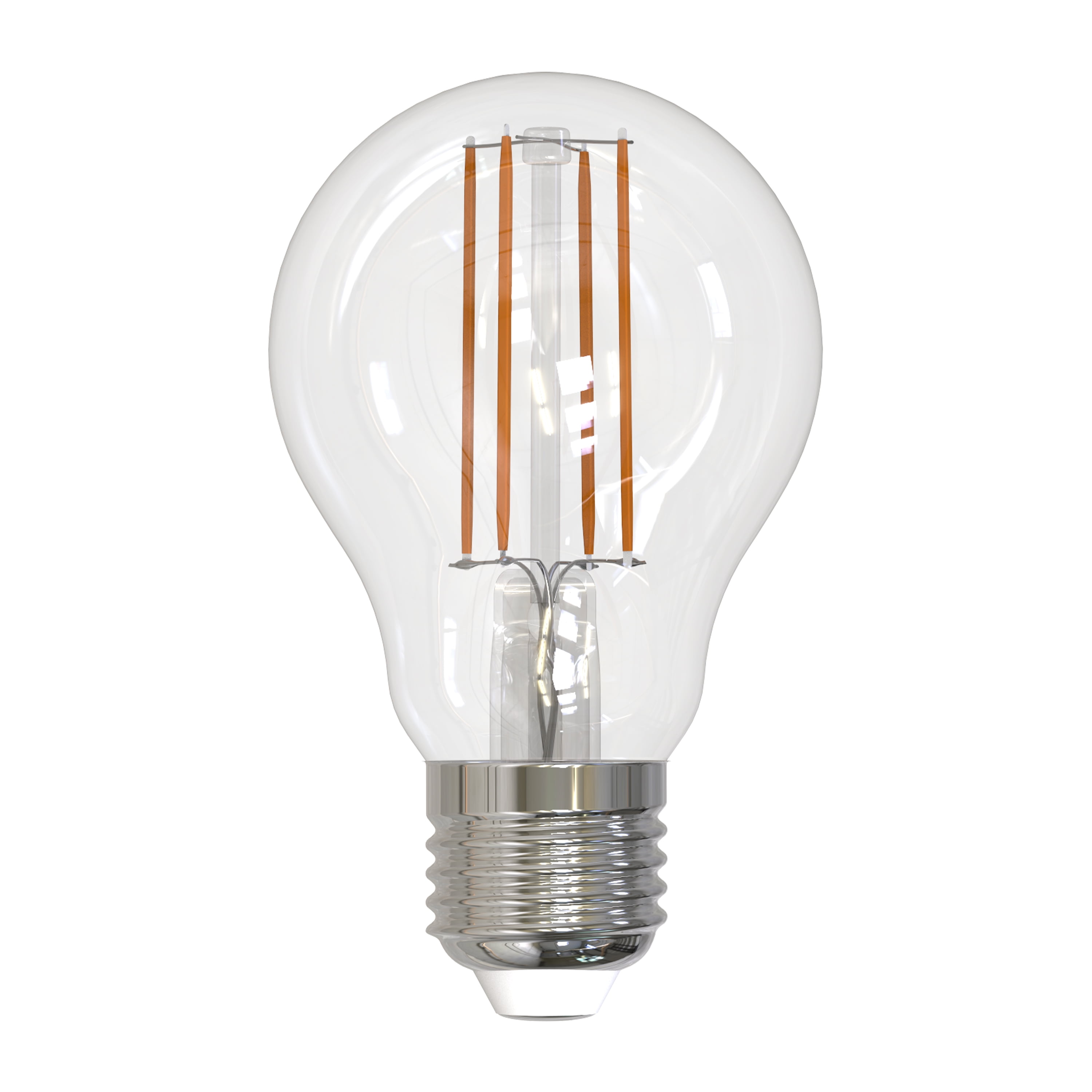 Bulbrite Pack of (8) 7 Watt Dimmable Clear Filament A19 Medium (E26) LED Light Bulb - 800 Lumens, 4000K