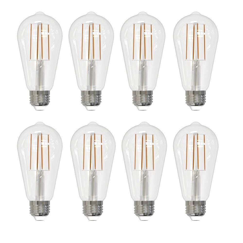 Bulbrite  Pack of (8) 7 Watt Dimmable Clear Filament ST18 Medium (E26) LED Bulb 800 Lumens, 2700K, and 80 CRI
