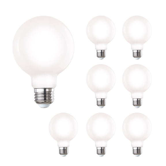 Bulbrite Pack of (8) 7 Watt Dimmable G25 Milky Finish Medium Screw (E26) LED Light Bulb, 650 Lumens, 4000K