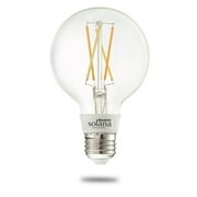 Bulbrite Solana 2-Pack G25 WiFi Connected Edison Filament LED Smart Light Bulb, Clear
