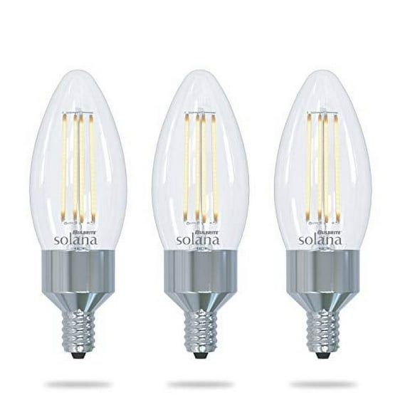 Bulbrite Solana 3-Pack 40 Watt Equivalent B11 Smart WiFi Connected 90CRI Chandelier LED Light Bulb