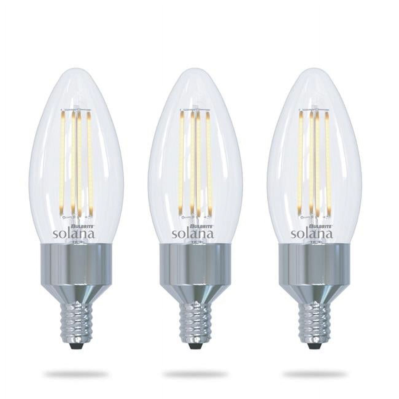Bulbrite Solana 40 Watt Equivalent B11 Smart WIFI Connected 90CRI Chandelier LED Light Bulb 3pk