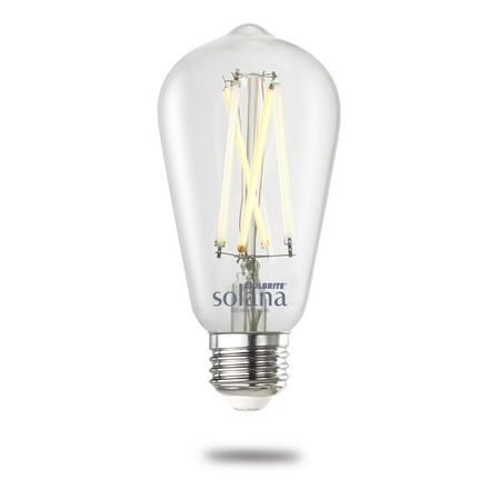 Bulbrite Solana Edison WiFi LED Smart Bulb, 60 Watt Equivalent, ST18 90 CRI Clear Filament Dimmable Light Bulb, Compatible with Alexa and Google Home, 2 Pack