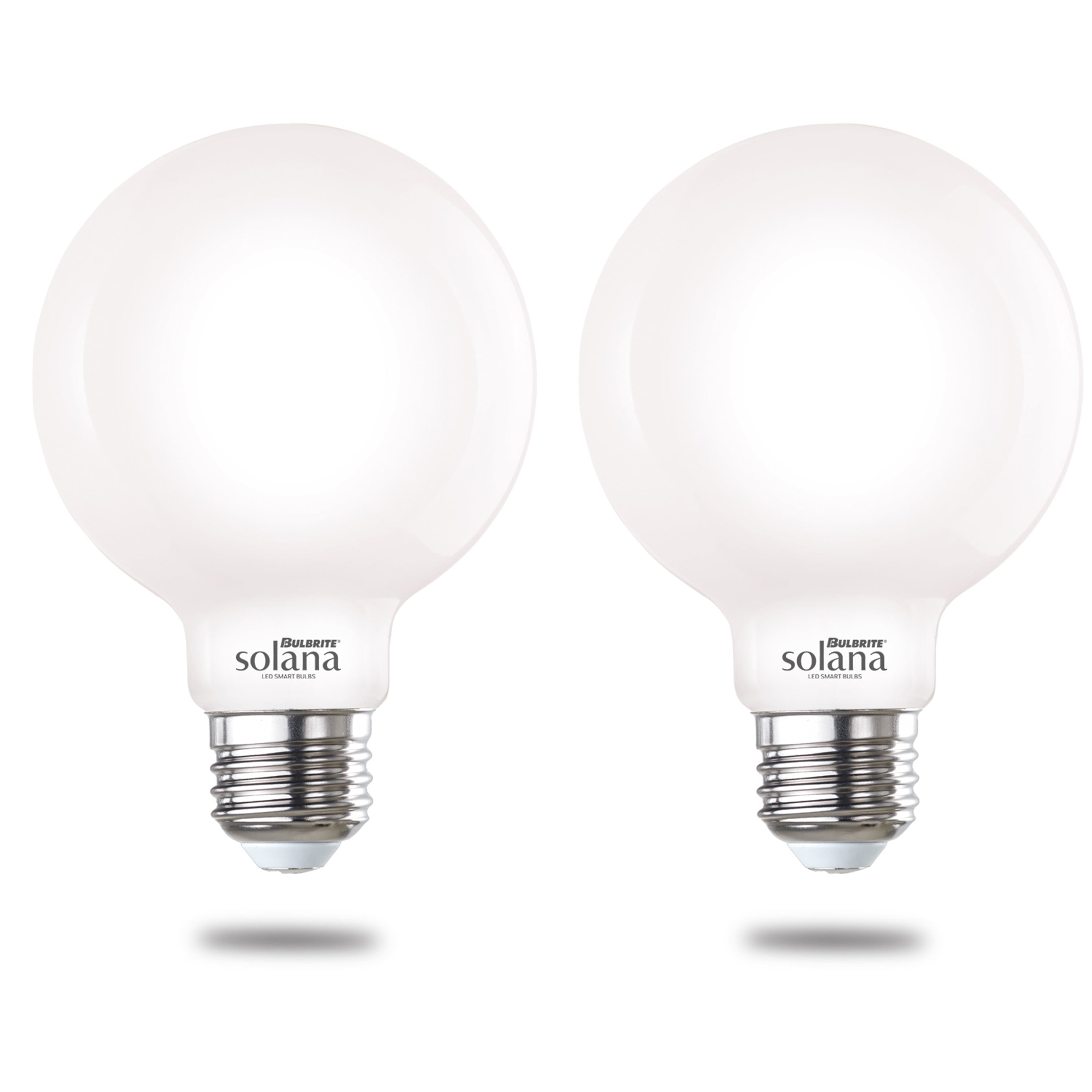 Solana Smart G25 Edison-Style Dimmable LED Bulb, 2-Pack, White