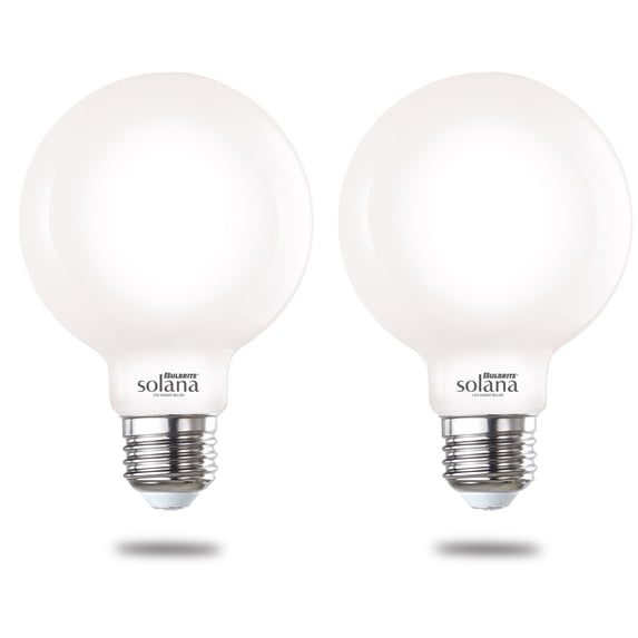 Bulbrite Solana Smart LED G25 60W Equivalent Tunable WIFI Light Bulb, Milky, 2PK - 2200K-6500K