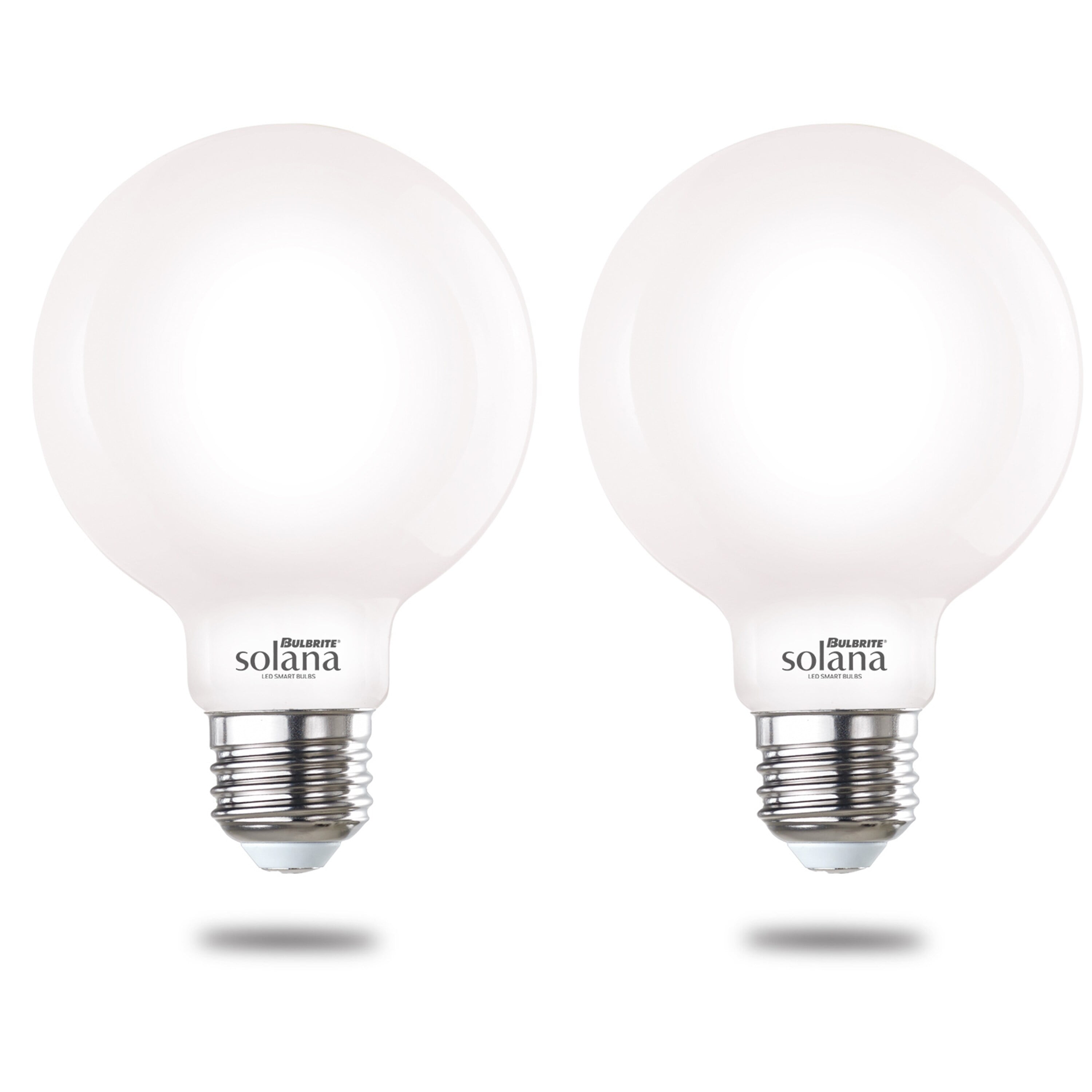 Solana Smart G25 Edison-Style Dimmable LED Bulb, 2-Pack, White