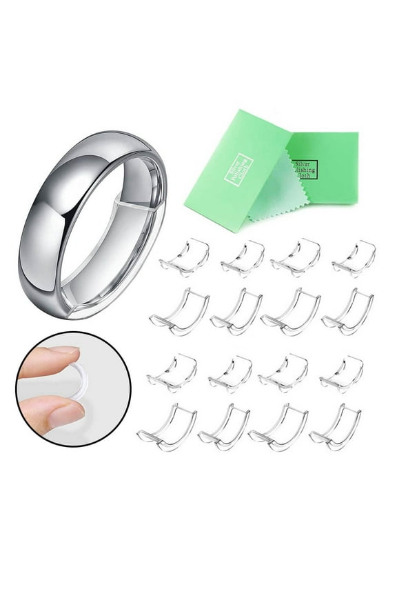 BuleStore 2 Sets Of 8 Sizes Silicone Invisible Ring Ring Size Adjuster Fits Any Ring