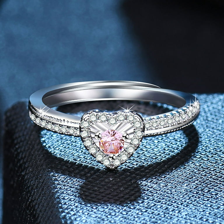 Pink diamond 2024 heart shaped ring