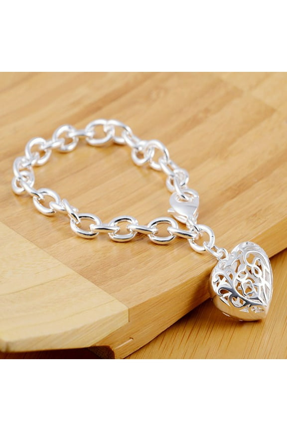 BuleStore Bangle Chain Bracelet New Women Jewelry Sterling Silver Charm
